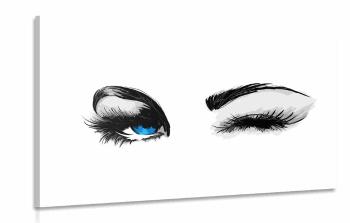 Obraz mrugające kobiece oczy - 120x80
