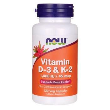 NOW Vitamin D3 & K2 1000IU - 120vegcaps