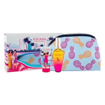 ESCADA Miami Blossom zestaw Edt 50 ml + Balsam do ciała 50 ml + Kosmetyczka dla kobiet Uszkodzone pudełko