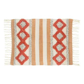 Pomarańczowo-biały dywan z wysoką domieszką bawełny Sass & Belle Arizona, 50 x 70 cm