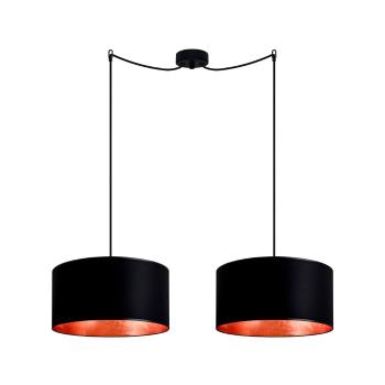 Czarna podwójna lampa wisząca z wnętrzem w kolorze miedzi Sotto Luce Mika, ⌀ 36 cm