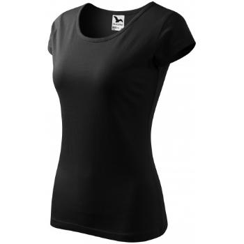 Koszulka damska z bardzo krótkimi rękawami, czarny, XL