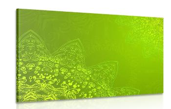 Obraz elementy nowoczesne Mandali w odcieniach zieleni - 120x80