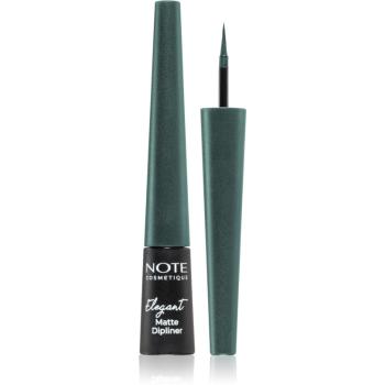 Note Cosmetique Elegant Matte Dipliner eyelinery w płynie z matowym finiszem 04 Ocean Green 2,5 ml