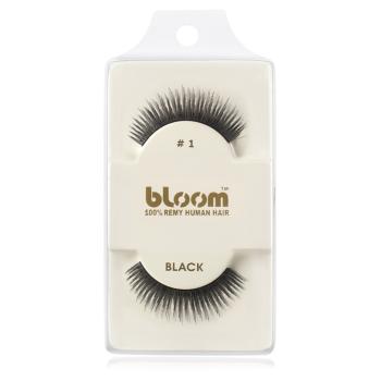 Bloom Natural naklejane sztuczne rzęsy z naturalnych włosów No. 1 (Black) 1 cm