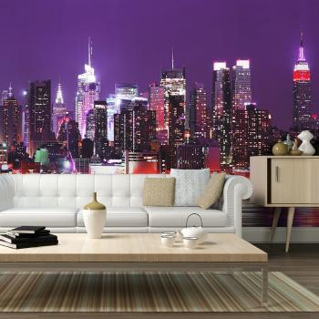 Fototapeta fioletowe światła w Nowym Jorku