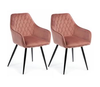 ZESTAW 2x Krzesło do jadalni SAMETTI różowe