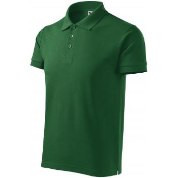 Męska koszulka polo wagi ciężkiej, butelkowa zieleń, XL
