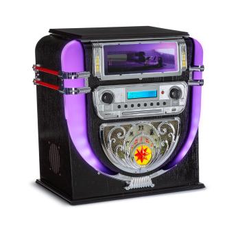Auna Graceland Mini, szafa grająca, jukebox, gramofon, CD, DAB+/FM, LED