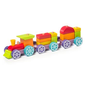 Cubika Toys Zabawka drewniana Pociąg Tęczowy LP-3