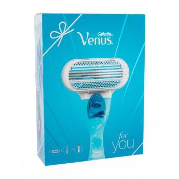 Gillette Venus zestaw Maszynka do golenia z 1 głowicą + Żel do golenia Satin Care Sensitive 75 ml dla kobiet Uszkodzone pudełko