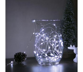 LED Łańcuch bożonarodzeniowy 50xLED/3xAA 5,25m zimna bel