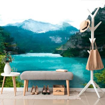 Samoprzylepna tapeta malowane górskie jezioro - 150x100