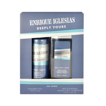 Enrique Iglesias Deeply Yours Man zestaw 150ml Deodorant + 75ml Deodorant dla mężczyzn Uszkodzone pudełko