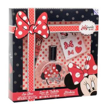 Disney Minnie Mouse zestaw Edt 30 ml + Błyszczyk do ust 7 ml + Naklejki dla dzieci