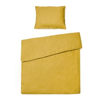 Musztardowożółta bawełniana pościel jednoosobowa Bonami Selection, 140x220 cm