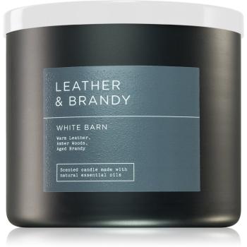 Bath & Body Works Leather & Brandy świeczka zapachowa 411 g