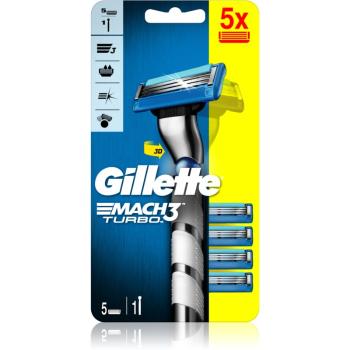 Gillette Mach3 Turbo maszynka do golenia + głowica zapasowa 5 szt. 1 szt.