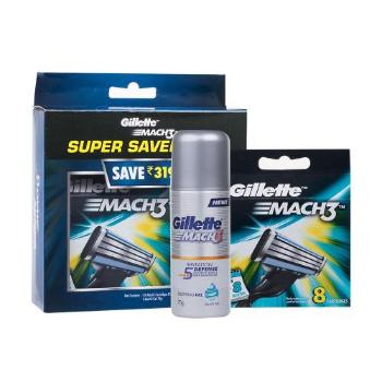 Gillette Mach3 zestaw Razors 8 pieces + Shaving Gel Irritation Defense 70 g dla mężczyzn