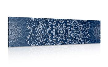 Obraz niebieska Mandala z abstrakcyjnym wzorem - 120x40