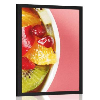 Plakat letnia owocowa sałatka - 30x45 black