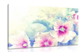 Obraz akwarelowa ilustracja różowych kwiatów - 60x40