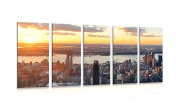 5-częściowy obraz piękna panorama Nowego Jorku - 100x50