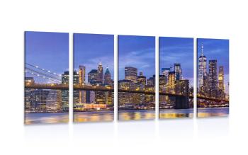 5-częściowy obraz uroczy mostek w Brooklynie - 200x100