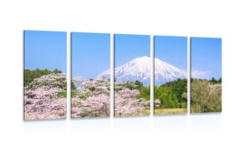 5-częściowy obraz wulkan Fuji - 200x100