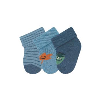 Sterntaler First Baby Socks 3-Pack Striped Blue