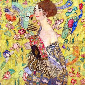 Reprodukcja obrazu Gustava Klimta – Lady With Fan, 50x50 cm