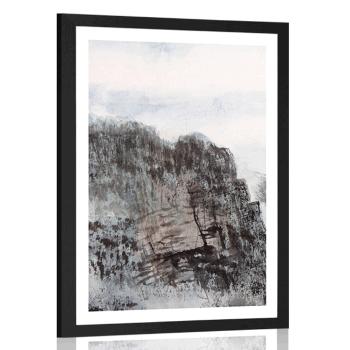 Plakat z passe-partout malarstwo krajobrazowe - 30x45 black