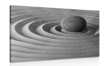 Obraz kamień relaksacyjny w wersji czarno-białej - 60x40