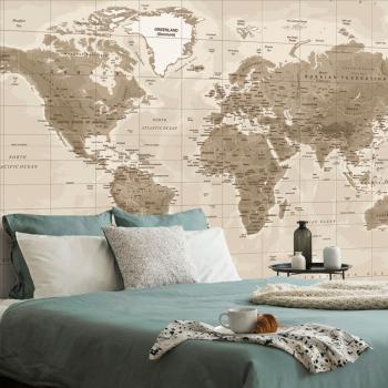 Samoprzylepna tapeta piękna mapa świata w stylu vintage - 300x200