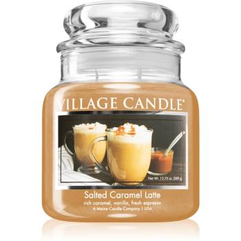 Village Candle Salted Caramel Latte świeczka zapachowa (Glass Lid) 389 g