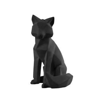 Matowa czarna figurka w kształcie lisa PT LIVING Origami Fox, wys. 26 cm