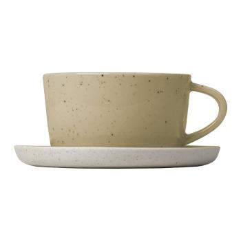 Zestaw 2 beżowych ceramicznych filiżanek do herbaty ze spodkami Blomus Sablo, 150 ml