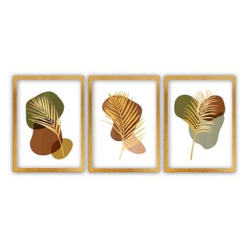 Zestaw 3 obrazów Vavien Artwork Palm, 35x45 cm