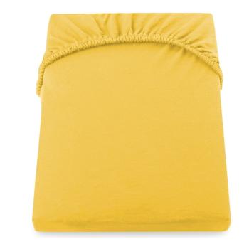 Żółte prześcieradło DecoKing Amber Collection, 80/90x200 cm