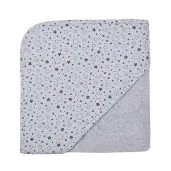 WÖRNER SÜDFROTTIER Ręcznik kąpielowy z kapturem gwiazdy jasnoszare 80 x 80 cm