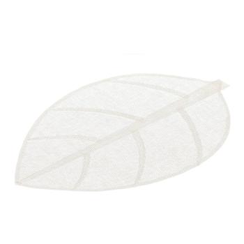 Biała mata stołowa w kształcie liścia Casa Selección, 50x33 cm
