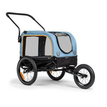 KLARFIT Corgi 2 w 1, przyczepka i wózek dla psa, 600D Oxford, stalowa rura, chrągiewka bezpieczeństwa