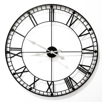Metalowy zegar ścienny - czarny - Rozmiar 89 x 89 x 5 cm