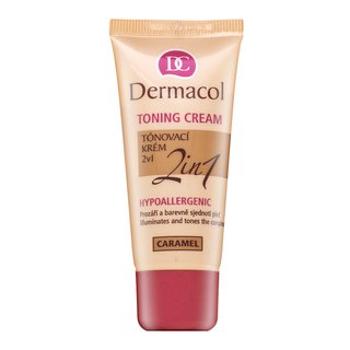 Dermacol Toning Cream 2in1 - Caramel KOLORYZUJĄCA EMULSJA NAWILŻAJĄCA do ujednolicenia kolorytu skóry 30 ml