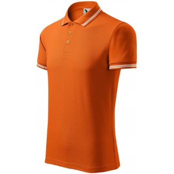 Męska koszulka polo w kontrastowym kolorze, pomarańczowy, XL