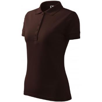 Damska elegancka koszulka polo, Kawa, XL
