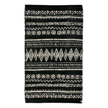 Czarno-biały bawełniany dywan Webtappeti Ethnic, 55 x 140 cm