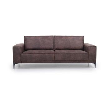 Czekoladowa sofa z imitacji skóry Scandic Copenhagen, 224 cm