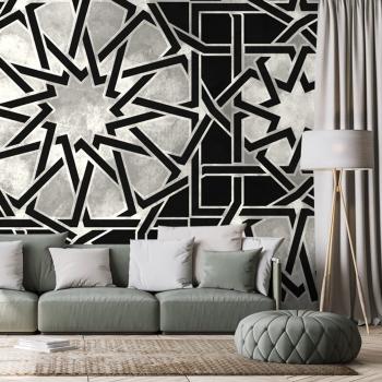 Tapeta czarno-biała orientlna mozaika - 225x150