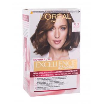 L'Oréal Paris Excellence Creme Triple Protection 48 ml farba do włosów dla kobiet Uszkodzone pudełko 5,3 Natural Light Golden Brown